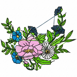 Flowers And Tree Embroidery Design 10